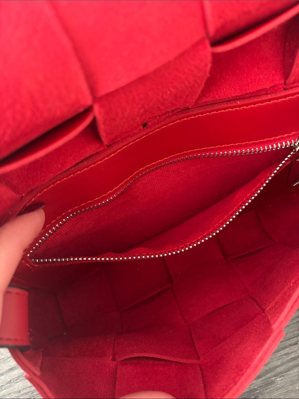Red Woven Leather Crossbody Bag - Women - Picture 6 of 7
